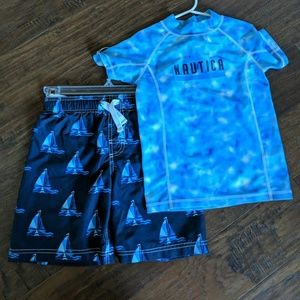 Nautica Swim Suit and Rash Guard
